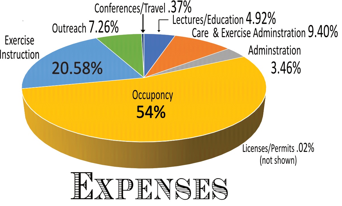Parkinson's 2024 expenses pie chart Parkinson's 2024 expenses pie chart
